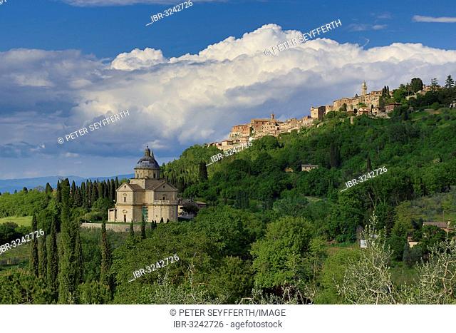 Townscape of Montepulciano with the Chiesa San Biagio church