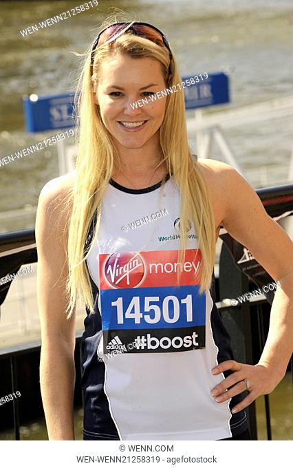 Virgin London Marathon: Celebrities - photocall Featuring: Amy Guy Where: London, United Kingdom When: 09 Apr 2014 Credit: WENN.com