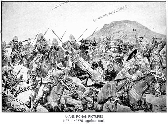 Charge of the 5th Lancers at Elandslaagte, 2nd Boer War, 21 November 1899. British cavalry pursuing the retreating Boers