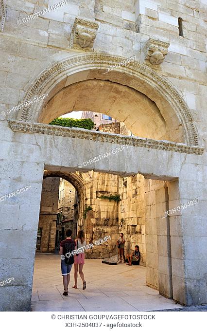 the Gold Gate or North Gate of the Diocletian's Palace, Old Town, Split, Croatia, Southeast Europe
