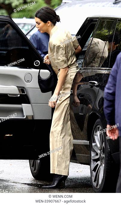 Celebrities arrive at Khole Kardashian's baby shower at Hotel Bel-Air Featuring: Kendall Jenner Where: Los Angeles, California