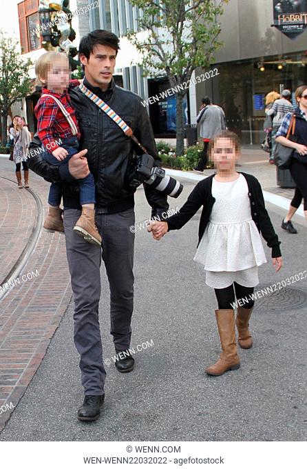'The Bold and the Beautiful' star Adam Gregory spotted shopping at The Grove with his son, Kannon Gregory, and another young companion Featuring: Adam Gregory