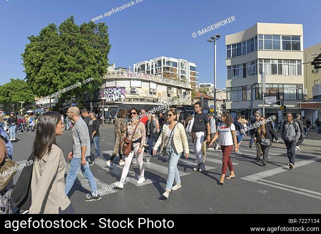 Passers-by, zebra crossing, Allenby Street, Tel Aviv, Israel, Asia
