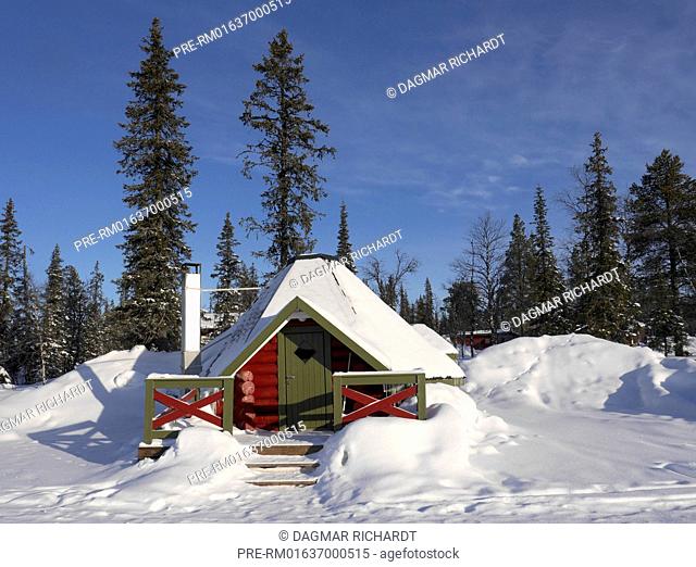 Hut at Altajärvi, Kiruna, Norrbottens län, Lappland, Sweden / Hütte am Altajärvi, Kiruna, Norrbottens län, Lappland, Schweden