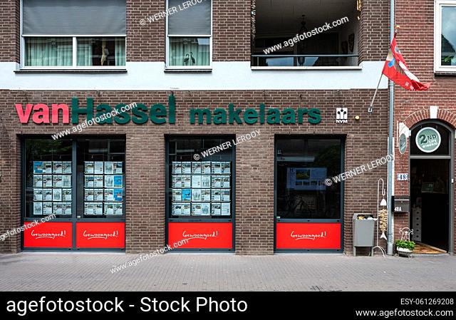 Zundert, North Brabant, The Netherlands, 08 09 2022 - Facade of the Van Hassel real estate broker