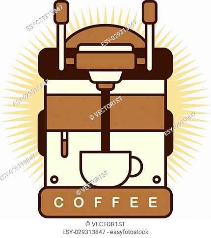 Coffee machine cartoon Stock Photos and Images | agefotostock