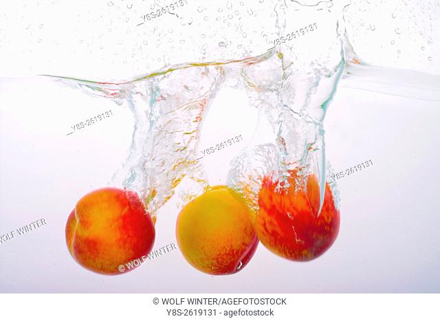Nectarines in water