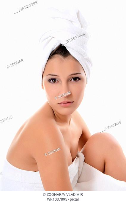 Spa Woman isolated on white