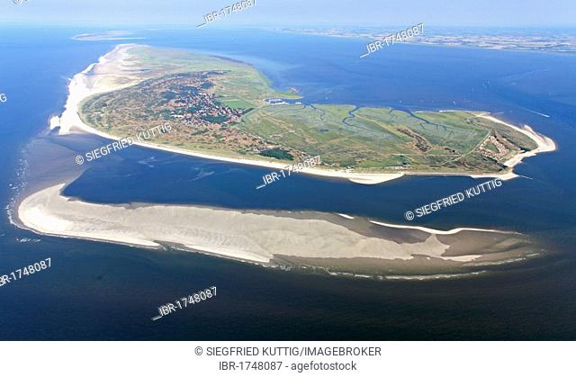 Aerial View, Spiekeroog, East Frisian Island, East Frisia, Lower Saxony, Germany, Europe
