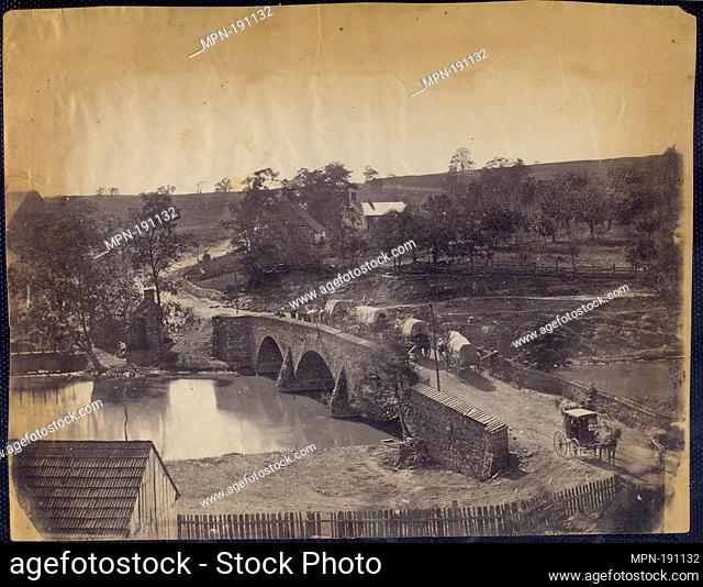 Antietam Bridge on the Boonsboro and Sharpsburg Turnpike. Additional title: Antietam Bridge, Md., September, 1862. United States Sanitary Commission (Creator)...