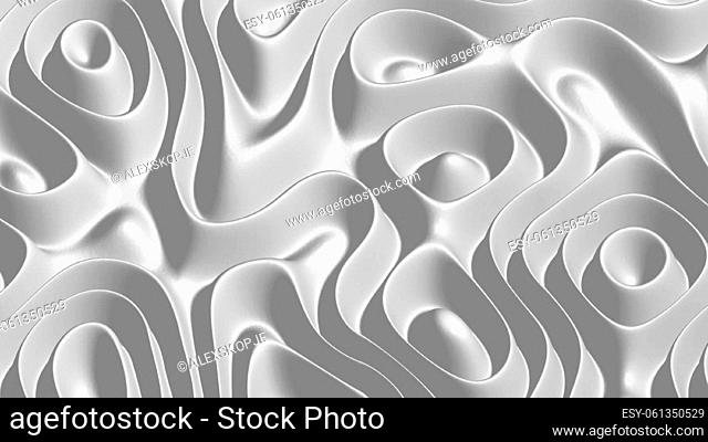 3D illustration of of rows of colorful stripes rippling