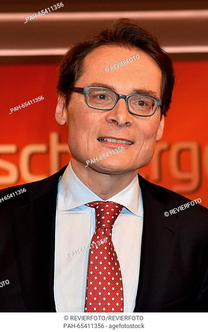 Journalist and SVP politician Roger Koeppel at the ARD talkshow 'maischberger' in WDR Studio 3 in Cologne,  Germany, 27 January 2016