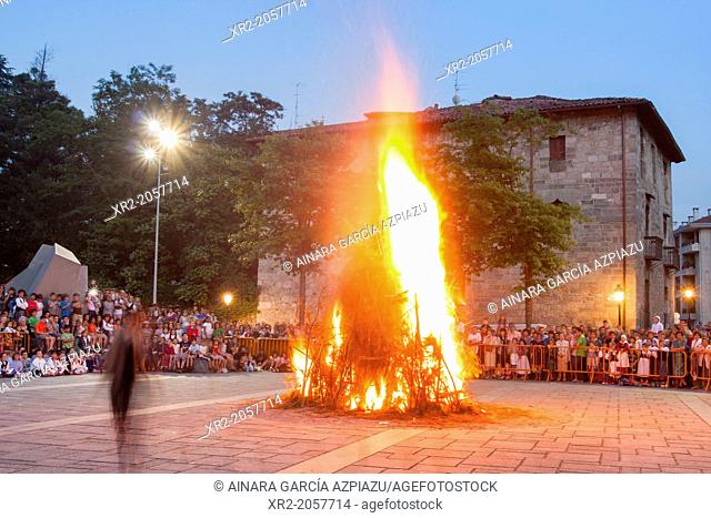 Fire in San Juan festivity, Azkoitia, Basque Country