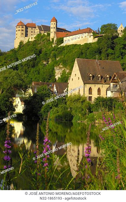 Harburg, Swabia, Harburg castle, Woernitz river, Romantic Road, Romantische Strasse, Bavaria, Germany, Europe