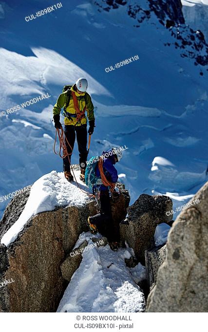 Mountain climbers, Chamonix, Rhone-Alps, France