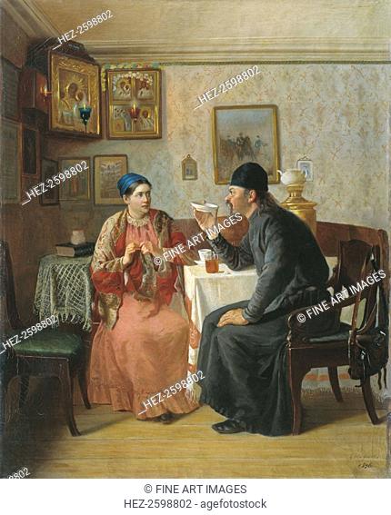 Tea drinking, 1895. Found in the collection of the State Art Museum of the Kyrgyz Republic, Bishkek