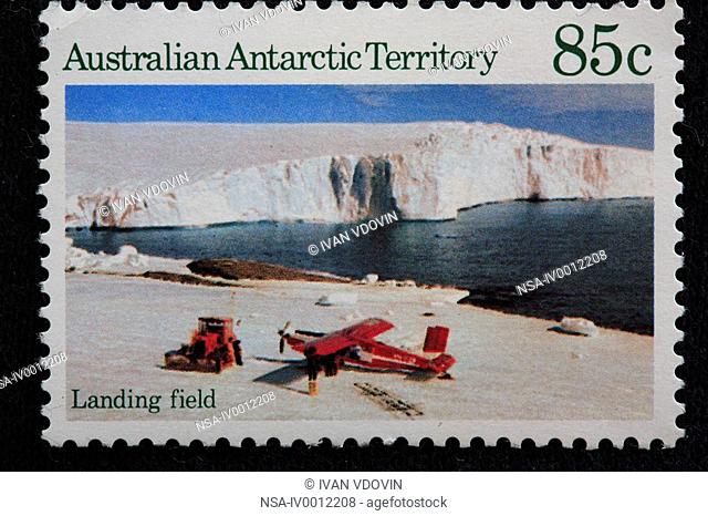 Landing field, Australian Antarctic Territory, postage stamp, Australia