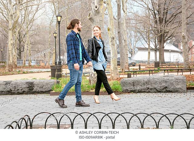 Couple in park, New York, New York, USA