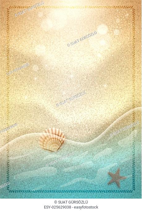 Summer beach sand. Vector summer concept background for your summer designs. Elements are layered separately in vector file. Easy editable