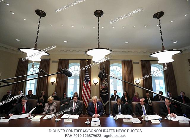 United States President Donald J. Trump speaks during a Cabinet Meeting in the Cabinet Room of the White House on November 19, 2019 in Washington, DC