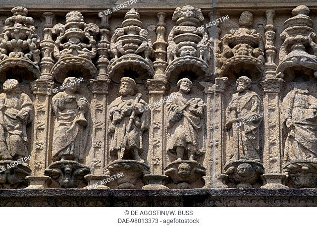 Apostles, frieze on the portal from the Reyes Catolicos Hotel(1501-1511), Santiago de Compostela (Unesco World Heritage List, 1985), Galicia, Spain
