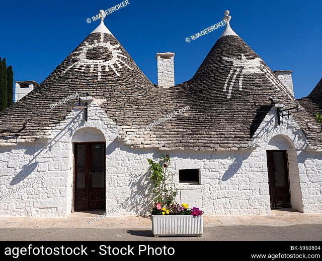 Typical trulli houses in Alberobello, Apulia, Italy, Europe