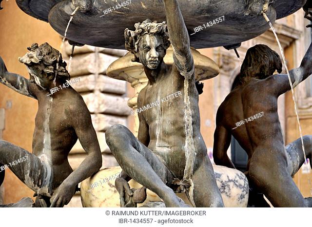 Ephebes statues, Fontane delle Tartarughe, The Turtle Fountain, Piazza Mattei square, the Jewish quarter, Rome, Lazio, Italy, Europe
