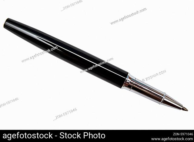 Black Ball Point Pen Isolated On White background