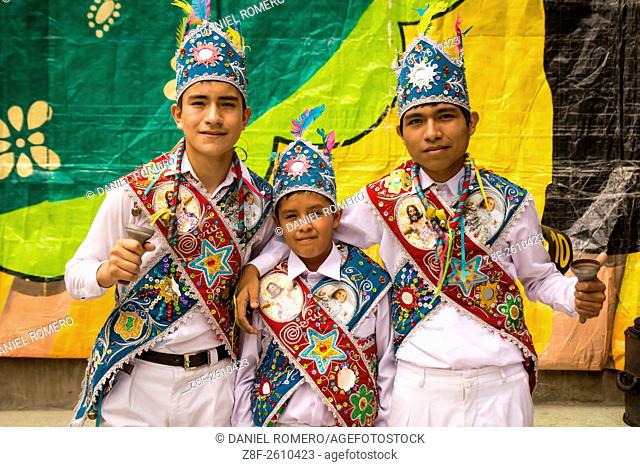 Los Negritos de Ica, Peruvian Folkloric dance. . International festival of folk dances El Buen Pastor School, municipality of Los Olivos, Lima, Peru