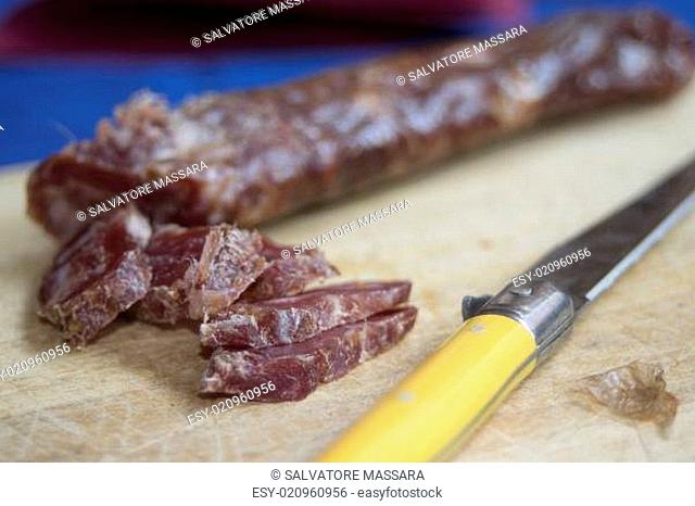 corallina a salami prepared in Rome for the Easter breakfast