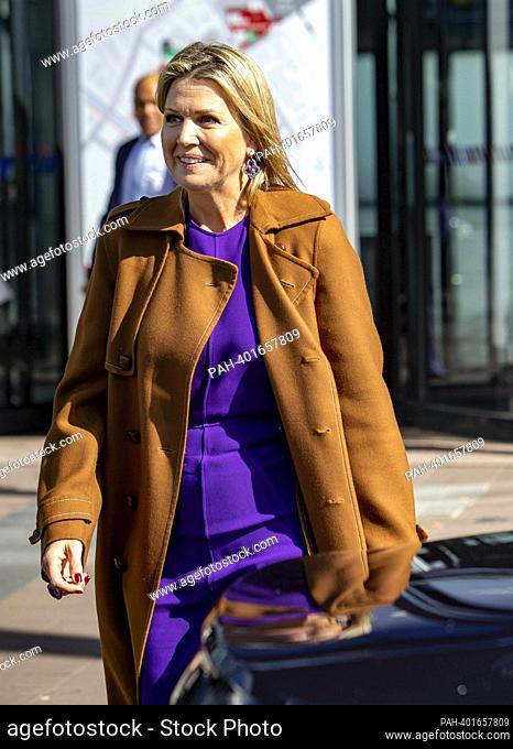 Queen Maxima of The Netherlands leaves at the Jaarbeurs in Utrecht, on March 27, 2023, after opened the Money Week 2023 with the theme Restrain the bling