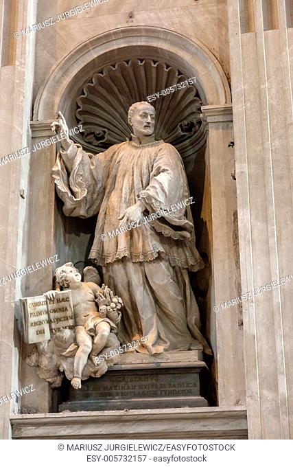 Marble sculpture inside St Peter's Basilica in Vatican