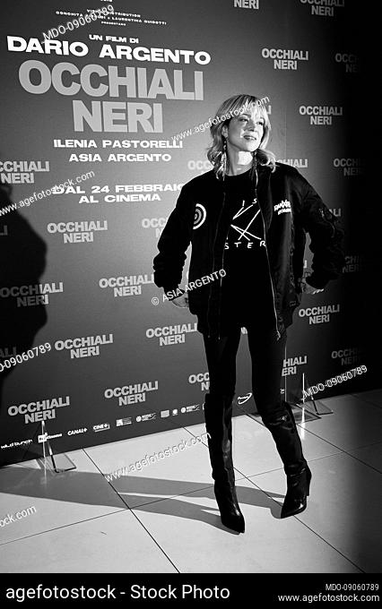 Italian actress Asia Argento at the Adriano cinema for the preview of the movie Occhiali neri by Dario Argento.Rome (Italy), February 24th, 2022