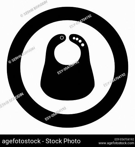 Personalized bib icon black color in circle round vector illustration