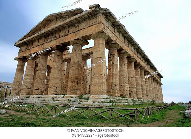 Neptune Greek temple   450 BC, Paestum, Salerno, Campania, Italy
