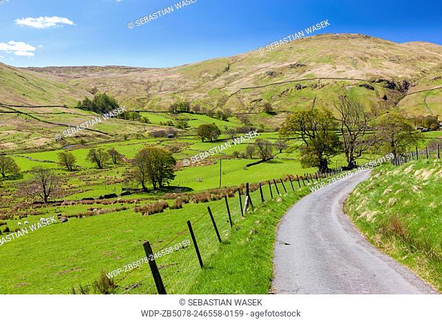 Cumbrian landscape near Dockray, Lake District National Park, Cumbria, England, UK, Europe