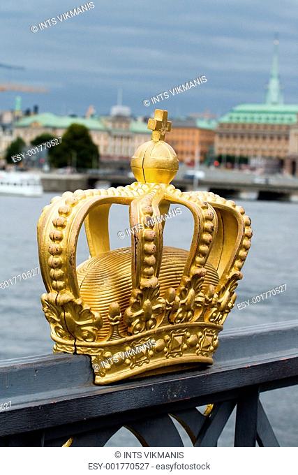 Golden crown on the bridge