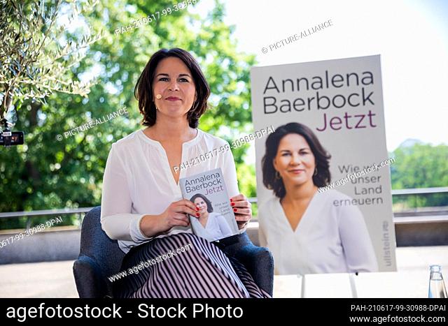 17 June 2021, Berlin: Annalena Baerbock, candidate for chancellor and federal leader of Bündnis 90/Die Grünen, sits at the beginning of the presentation of her...