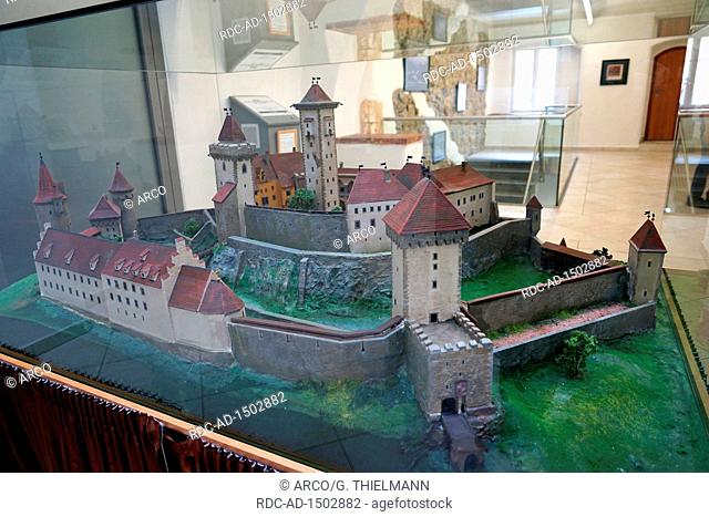 Castle Model, Granit Museum, Schaerding am Inn, Upper Austria, Austria, SchÃ¤rding am Inn