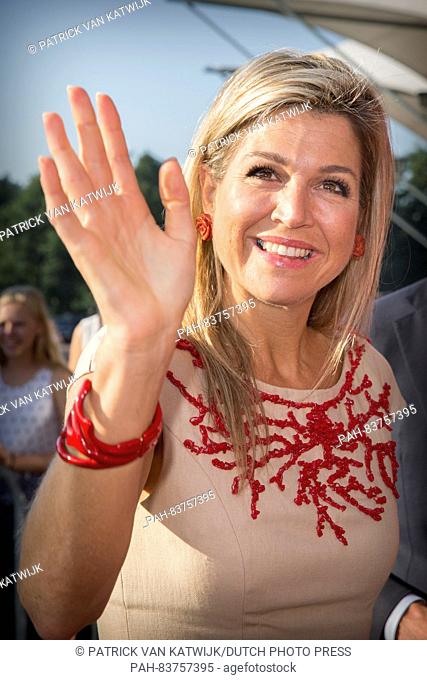 Queen Maxima of The Netherlands attends MoneyWays classes at the ROC Regional education center MBO Collega Amstelland in Amstelveen, The Netherlands