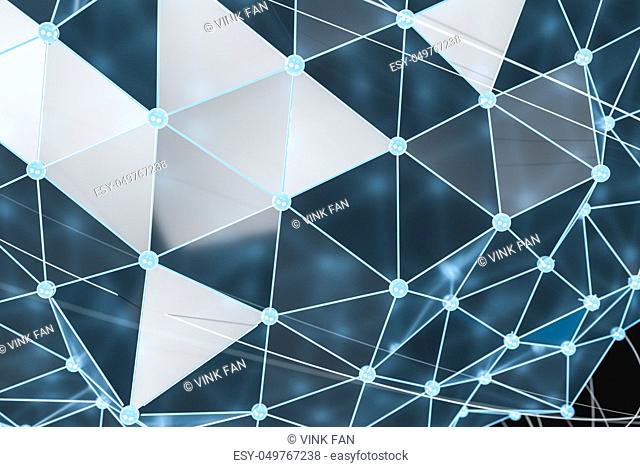 3d rendering, global lines and triangle shapes, technological digital background