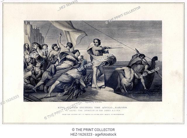 'King Alfred Inciting the Anglo-Saxons to Repel the Invasion of the Danes, 896', (c1847)