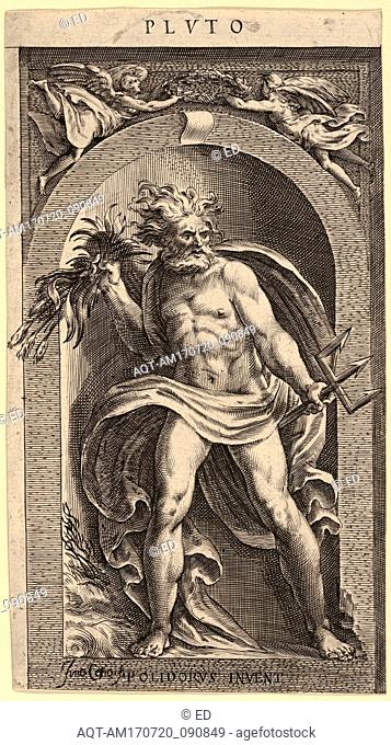 Drawings and Prints, Print, Neptune standing in a niche holding a trident in his left hand, foliage in his right, Artist, After