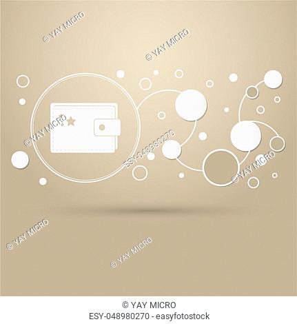 Purse icon on a brown background with elegant style and modern design infographic. illustration