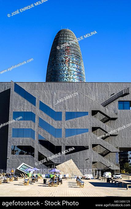 22 @ district in Barcelona, Design Museum and the Agbar Tower, Catalonia, Spain