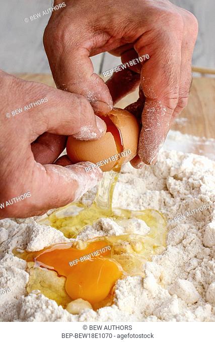 How to make a pastry - step by step: braking eggs. Party dessert