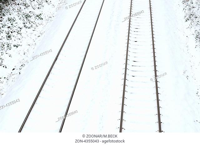 winter railroad track