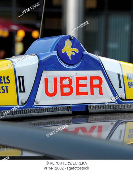 Launch of Uber transportation network in Brussels; arrivee de UBER sur le marche des transports de taxis urbains ; Reporters / EUREKA