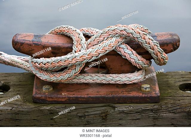 Rope Tied to Cleat, Seattle, Washington