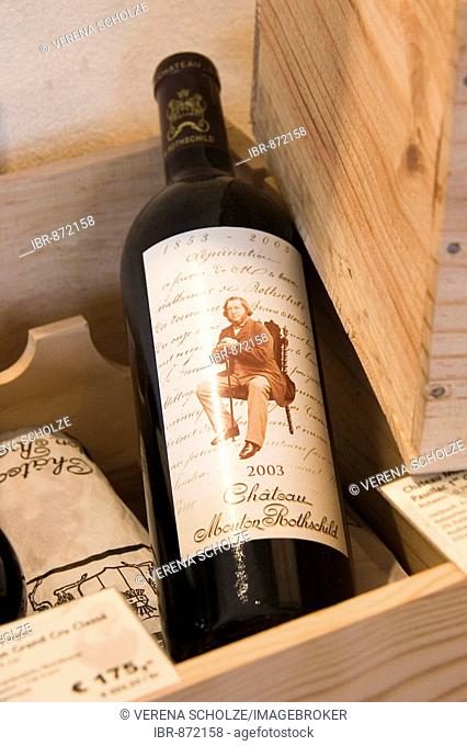 Wine Château Mouton-Rothschild Wine from 2003, bottle of wine